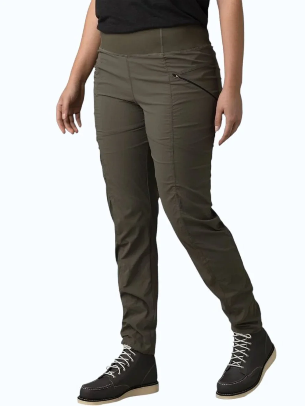 Prana Koen Pants Women's S Grape Leaf Green Nylon Pull-On Tapered Hiking Travel - Picture 1 of 11